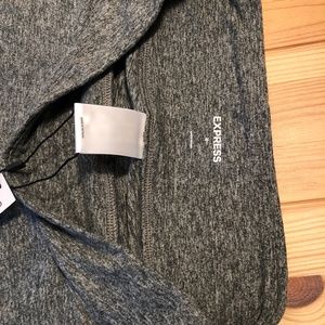 Express Super High Waisted Body Contour Leggings - Dark Grey - Medium